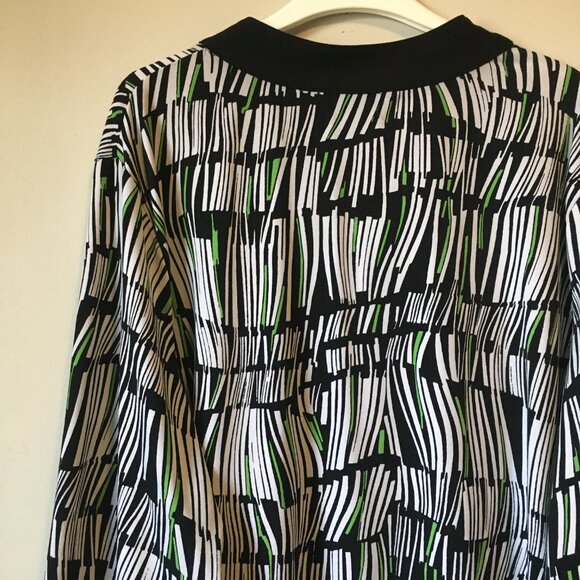 Surreal Warped Book Shelf Black Rhinestone Tunic Blouse - Picture 6 of 16